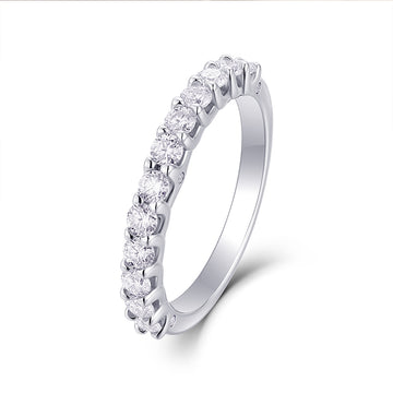 【Anneau en O Galaxy Micropavé】Bague de promesse Eternity Starband en argent 925