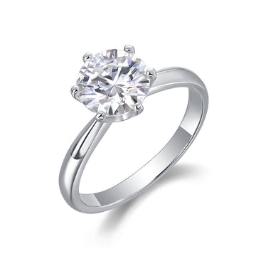 Moissanite 5 carats, monture emblématique à six griffes · Promesse éternelle | Argent sterling 925