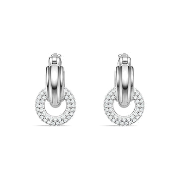 Boucles d'oreilles à double anneau en moissanite · Orbite céleste |Argent sterling 925