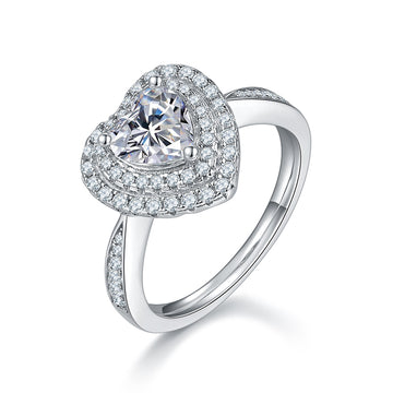 Moissanite Cœur d'Éternité · Engagement Cosmique|Argent Sterling 925