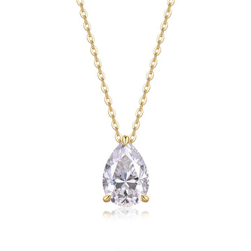 Pendentif goutte en moissanite miellée · Clarté élégante | Argent sterling 925