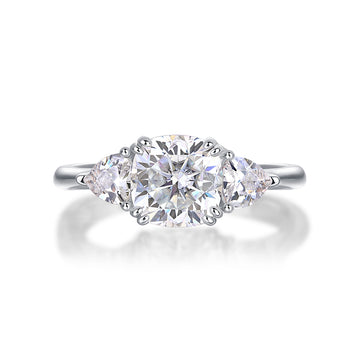 Bague Starlight en moissanite | Bague ergonomique incurvée en argent 925 | Bijouterie de luxe minimaliste