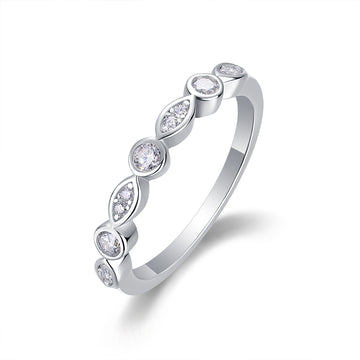 Bague étoile de la Voie lactée : bague de promesse en argent 925 sertie de moissanite pour les moments quotidiens et spéciaux