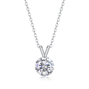 Collier solo stellaire en moissanite 2 carats · Élégance en V | Argent sterling 925