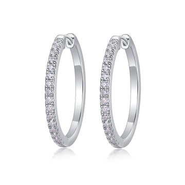 Créoles célestes en moissanite · Halo radieux en argent sterling 925