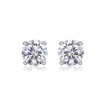 Clous d'oreilles à quatre griffes en moissanite 1 carat – Brillez à chaque instant | Argent sterling 925