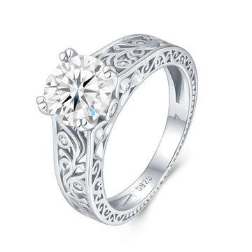 Bague Eternal StarTrack | Bague halo en argent sterling 925 avec moissanite et micro pavé de diamants étoilés