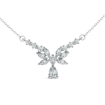 Moissanite Floral Drop Necklace · Dancing Bloom｜925 Sterling Silver