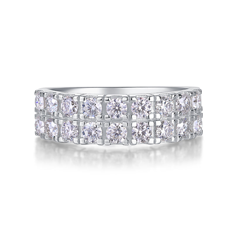 Moissanite Double Orbite · Matrice Éternelle｜Argent Sterling 925