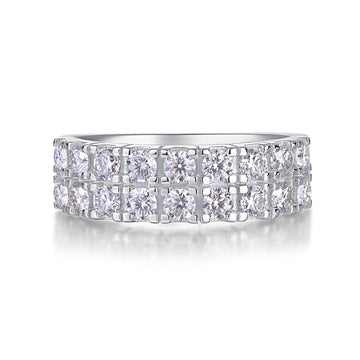 Moissanite Double Orbite · Matrice Éternelle｜Argent Sterling 925