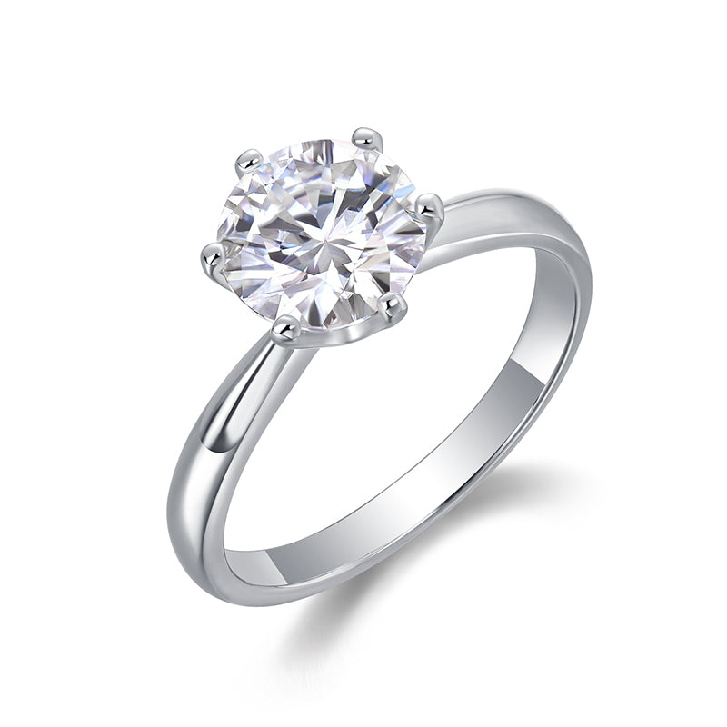 Moissanite 5 carats, monture emblématique à six griffes · Promesse éternelle | Argent sterling 925