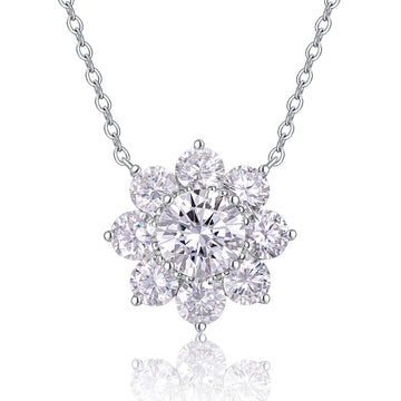 Collier Radiant Bloom en moissanite 3 carats · Éclat de pétales éternels | Argent sterling 925