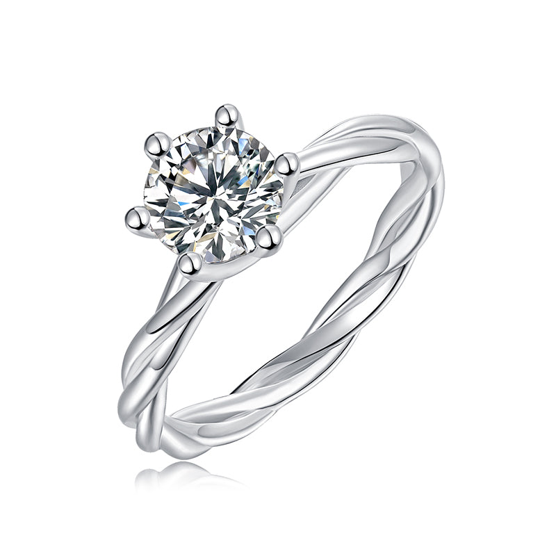 Moissanite Lunar Twist · Couronne céleste ｜Argent sterling 925