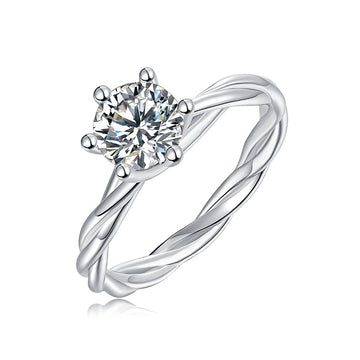 Moissanite Lunar Twist · Couronne céleste ｜Argent sterling 925