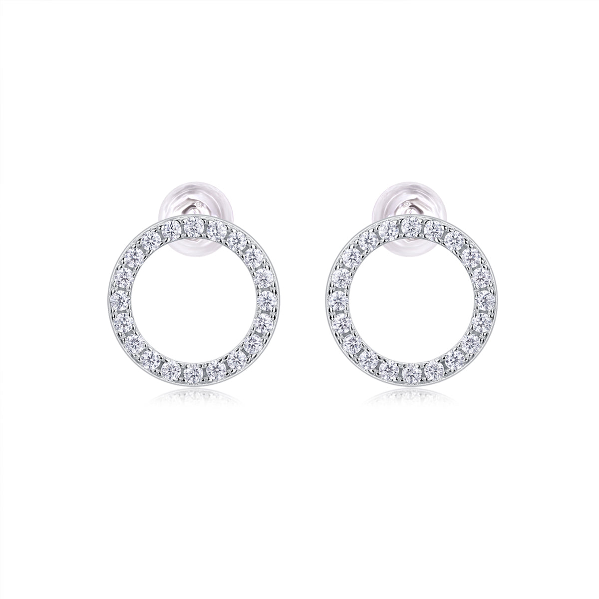 Créoles Orbite Céleste en Moissanite · Scintillement en Cercle Complet | Argent Sterling 925