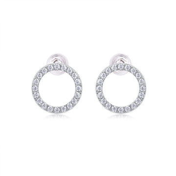 Créoles Orbite Céleste en Moissanite · Scintillement en Cercle Complet | Argent Sterling 925