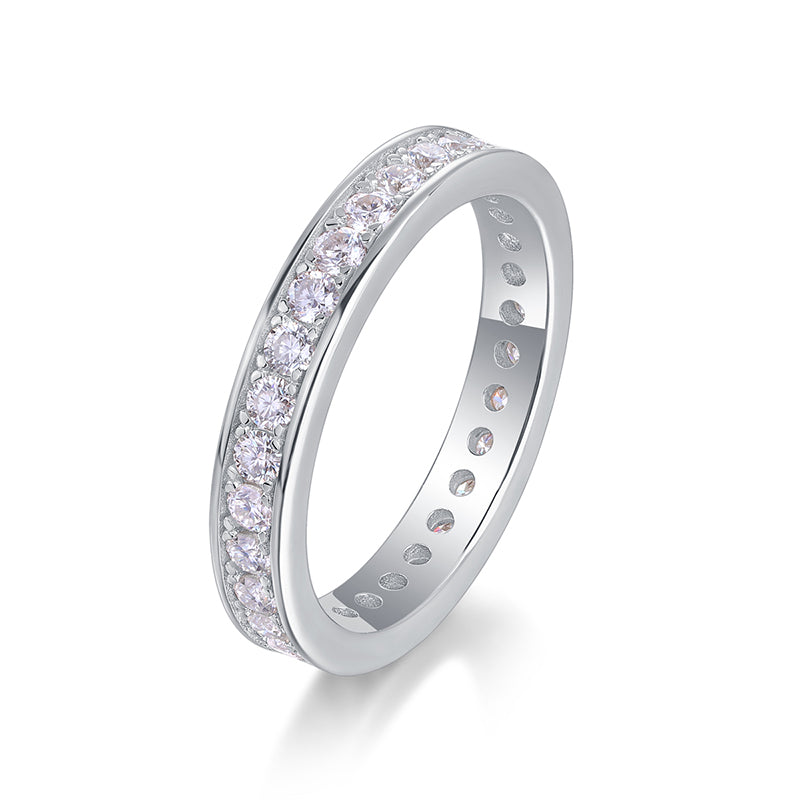 Moissanite Luminous Channel · Demi-éternité ｜ Argent sterling 925