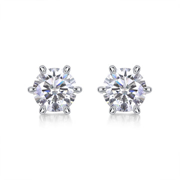 Clous d'oreilles en moissanite 1 carat · Double bonheur ｜ Argent sterling 925