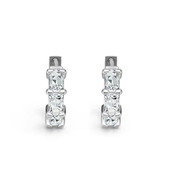 Créoles triples baguettes en moissanite · Structure légère ｜ Argent sterling 925