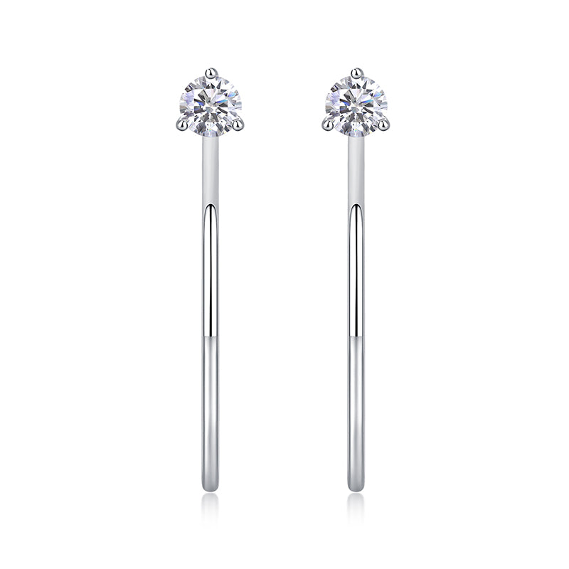 Créoles à tige en moissanite minimalistes · Élégance subtile ｜ Argent sterling 925
