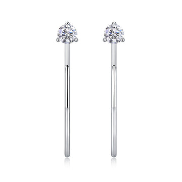 Créoles à tige en moissanite minimalistes · Élégance subtile ｜ Argent sterling 925