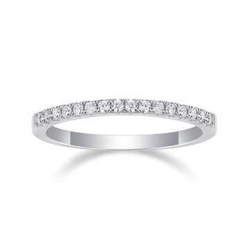 Bague pavée minimaliste en argent sterling 925 et moissanite - Coupe 3EX, feu scintillant, hypoallergénique et douce pour la peau