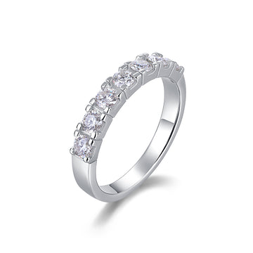 Bague d'éternité Galaxy Startrack | Bague minimaliste en argent sterling 925 et pierre Mossan (à porter au quotidien et avec élégance)