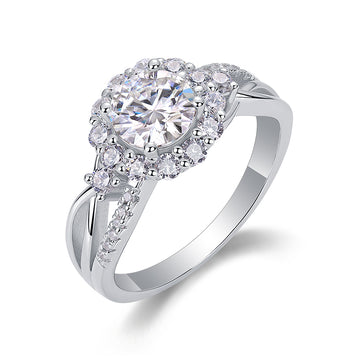 Bague moissanite « Éternelle Étoile » | Anneau ondulé en argent 925 | Clous d'oreilles scintillants avec pierre centrale galaxie | Luxe délicat au quotidien