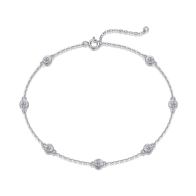 Bracelet à bulles en moissanite · Sept lumières en mouvement céleste | Argent sterling 925