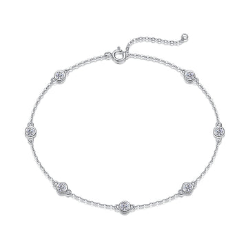 Bracelet à bulles en moissanite · Sept lumières en mouvement céleste | Argent sterling 925