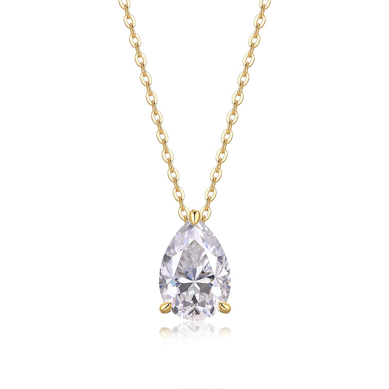 Pendentif goutte en moissanite miellée · Clarté élégante ｜ Argent sterling 925
