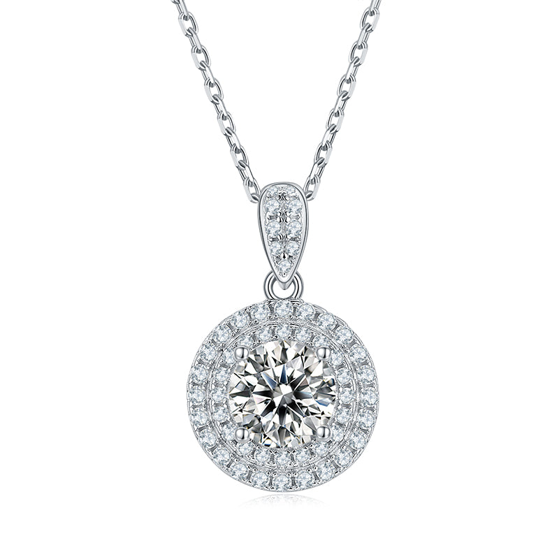 Collier pendentif céleste en moissanite · Univers de lumière ｜ Argent sterling 925