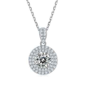Collier pendentif céleste en moissanite · Univers de lumière ｜ Argent sterling 925