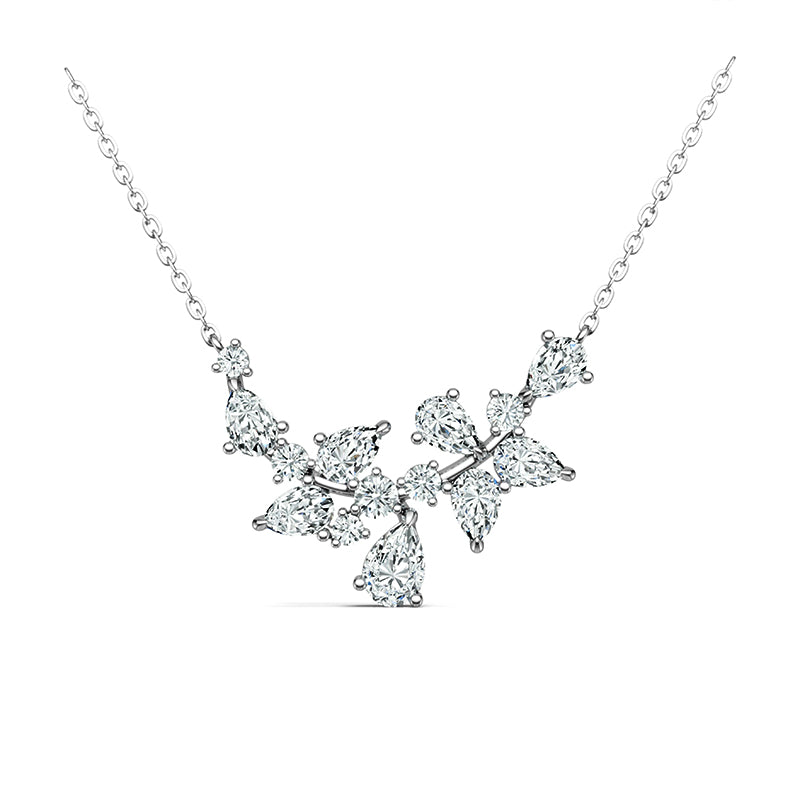 Collier floral en moissanite · Éclat irisé | Argent sterling 925