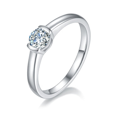 Moissanite Lunar Embrace · Minimalisme intemporel ｜ Argent sterling 925