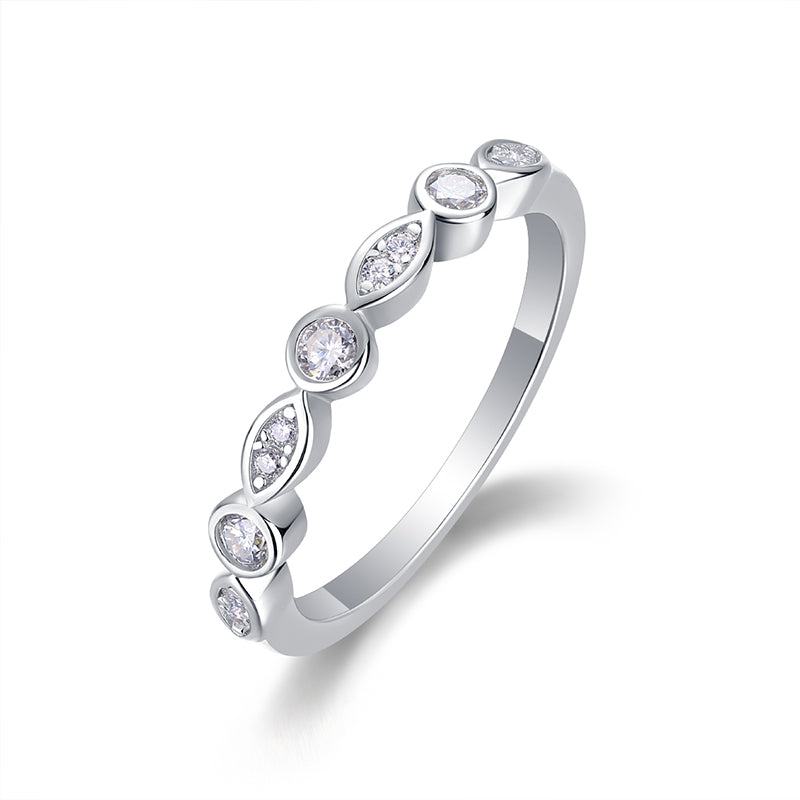Bague étoile de la Voie lactée : bague de promesse en argent 925 sertie de moissanite pour les moments quotidiens et spéciaux