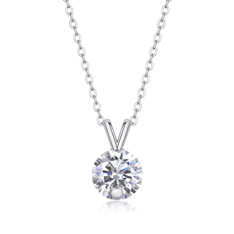 Collier solo stellaire en moissanite 2 carats · Élégance en V | Argent sterling 925