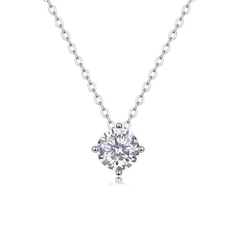 Pendentif à quatre griffes en moissanite · Éclat éternel ｜ Argent sterling 925