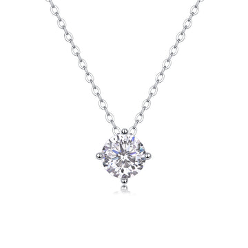 Pendentif à quatre griffes en moissanite · Éclat éternel ｜ Argent sterling 925