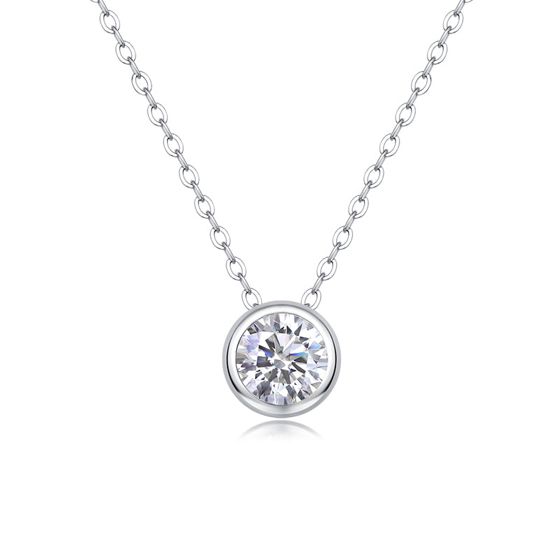Pendentif en moissanite avec lunette · Pure Light｜Argent sterling 925