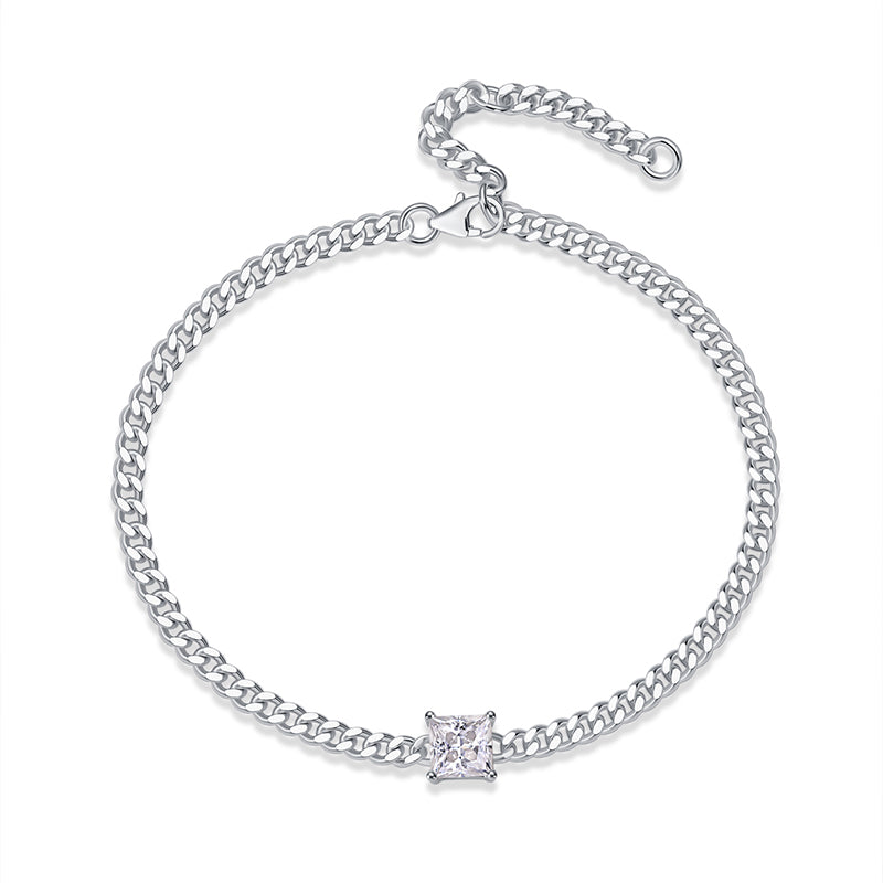 Collier chaîne couronne en moissanite · Force radieuse ｜ Argent sterling 925