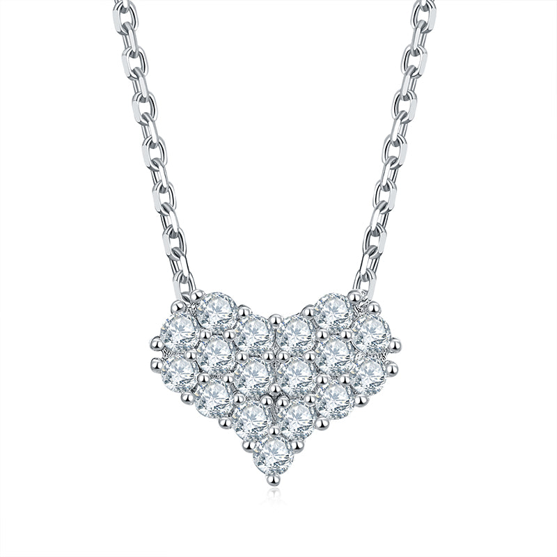 Collier Cœur Céleste en Moissanite · Dévotion Intérieure | Argent Sterling 925