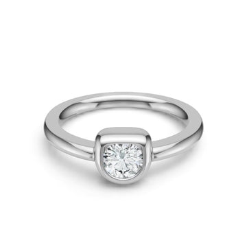 Moissanite Smooth Curve Solitaire Ring · Orbital Embrace｜925 Sterling Silver