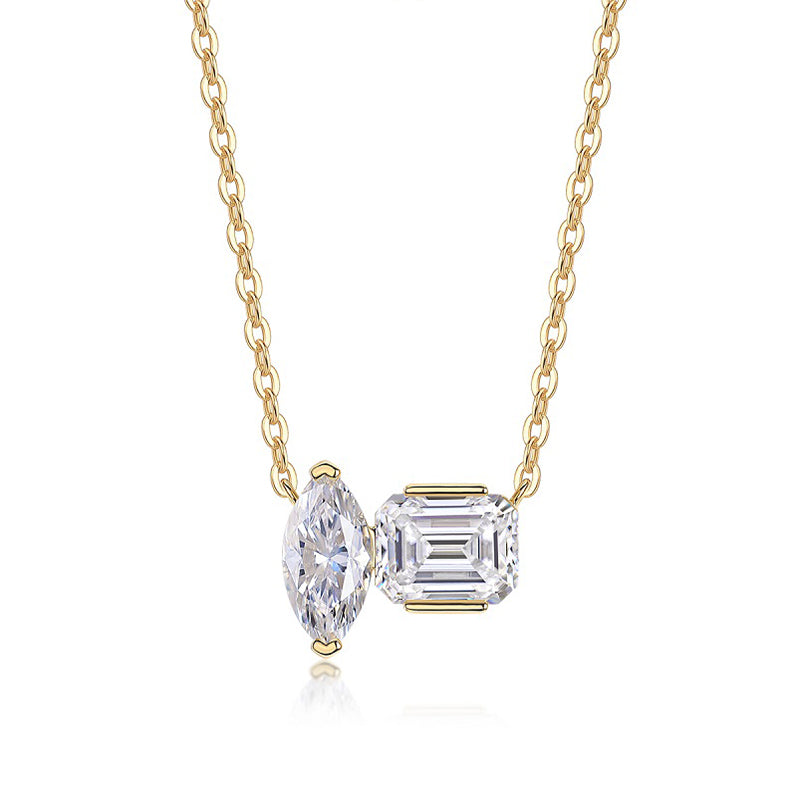Collier Étoiles Jumelles en Moissanite · Moonlight Tide ｜ Argent sterling 925