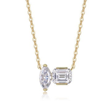 Collier Étoiles Jumelles en Moissanite · Moonlight Tide ｜ Argent sterling 925