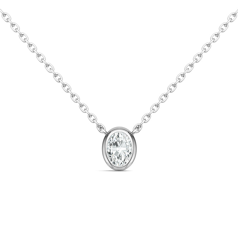 Pendentif ovale en moissanite · Éclat continu ｜ Argent sterling 925