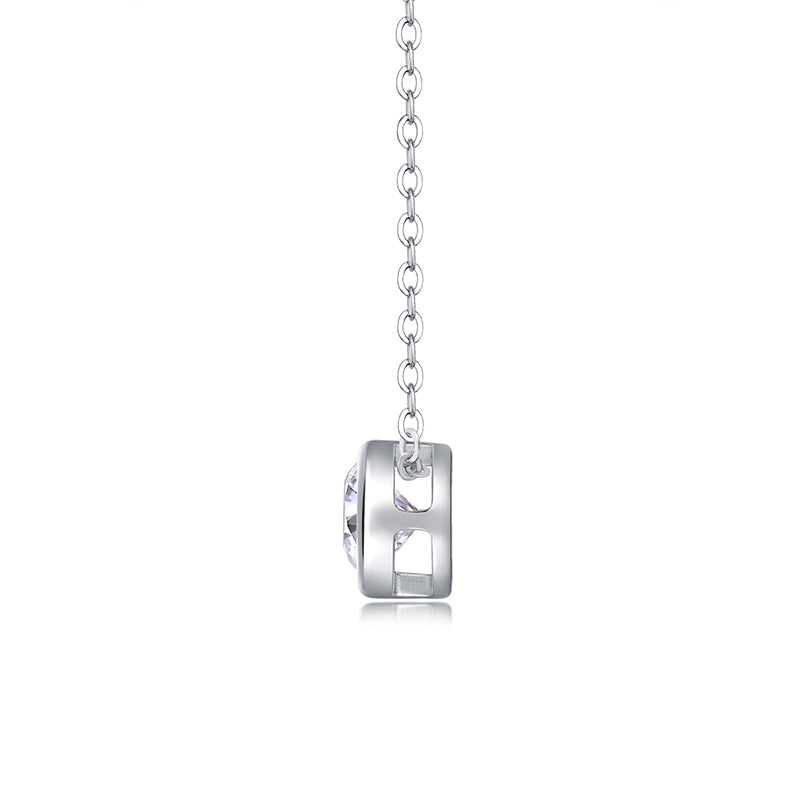 Pendentif en moissanite avec lunette · Pure Light｜Argent sterling 925