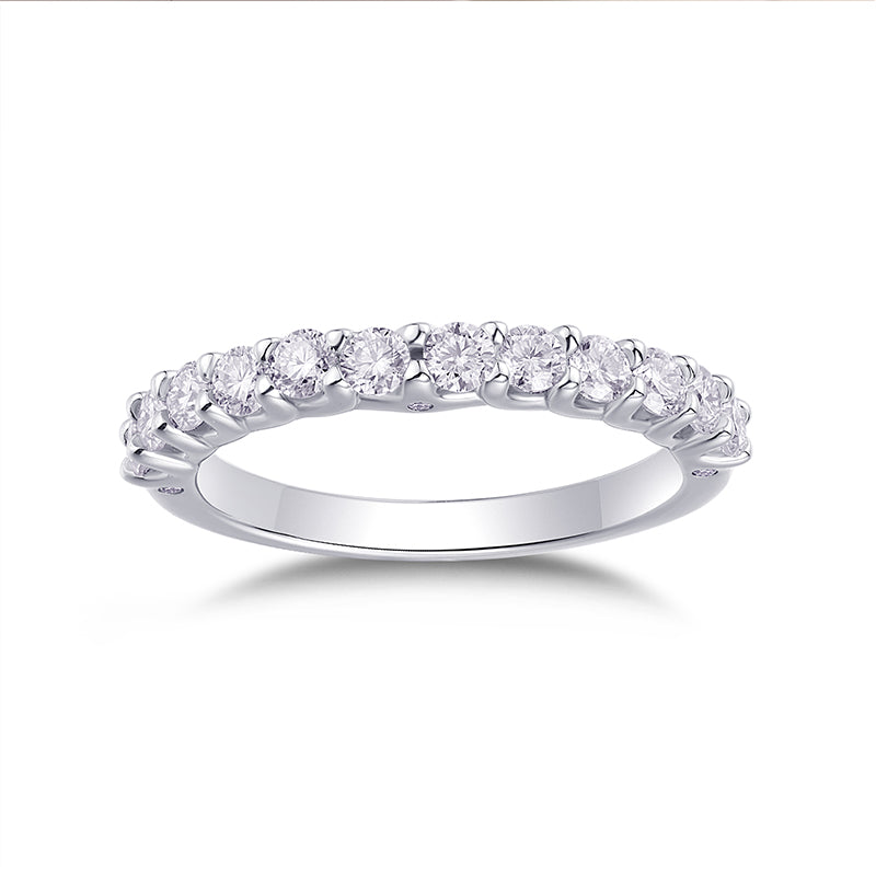 【Anneau en O Galaxy Micropavé】Bague de promesse Eternity Starband en argent 925