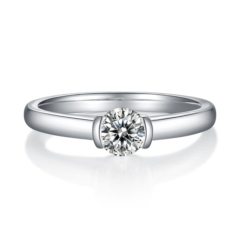 Moissanite Lunar Embrace · Minimalisme intemporel ｜ Argent sterling 925
