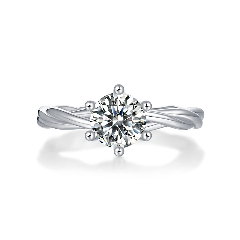 Moissanite Lunar Twist · Couronne céleste ｜Argent sterling 925